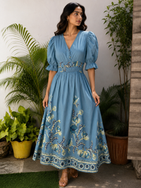 Duck Blue cotton silk