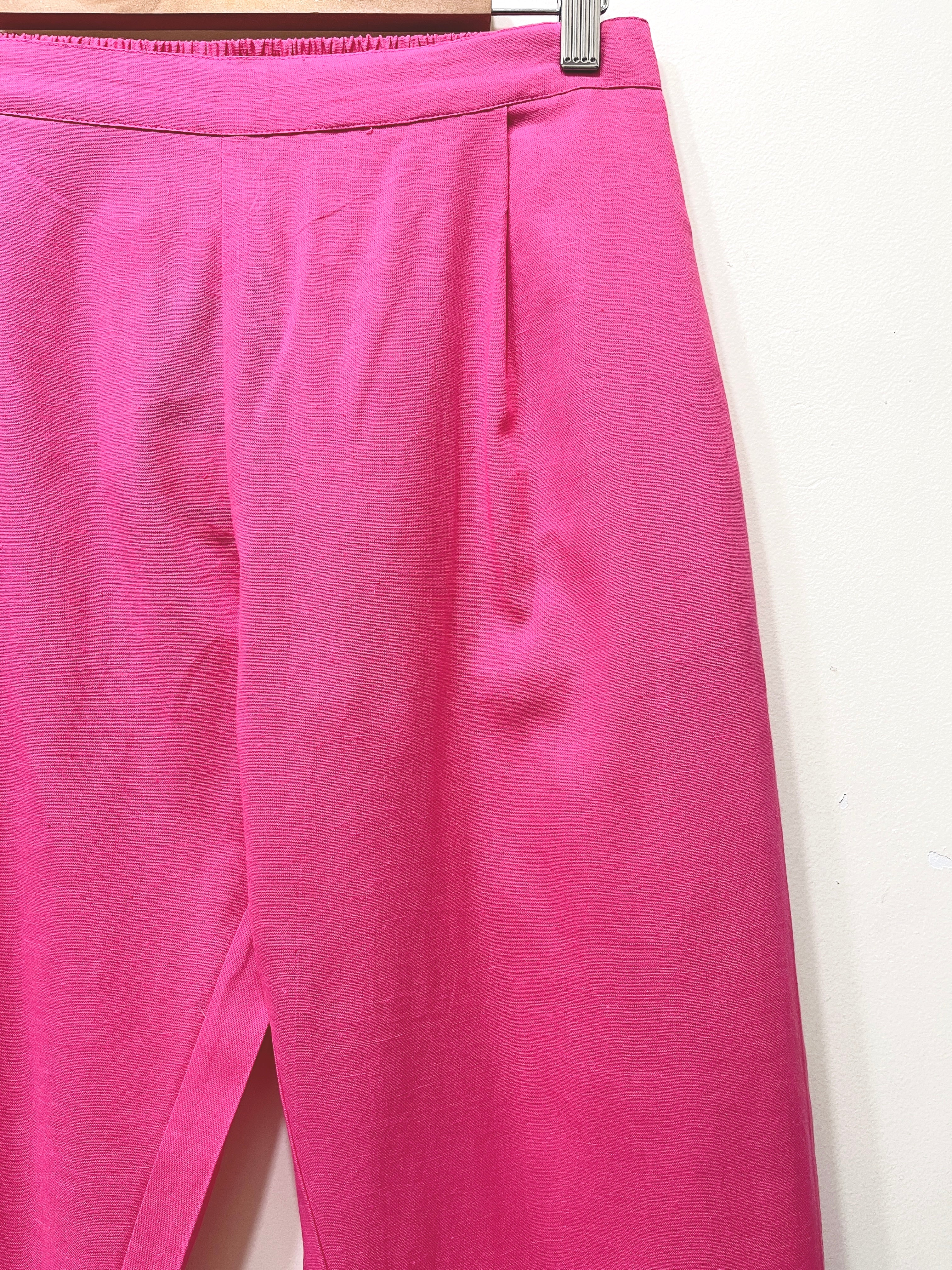 Pink Narrow Leg Cotton Pants