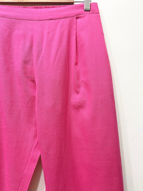 Pink Narrow Leg Cotton Pants