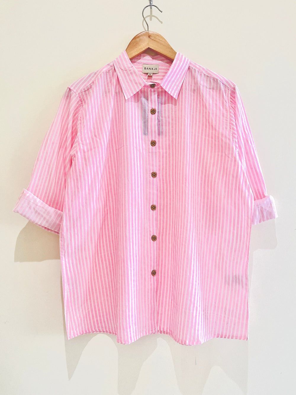 Baby Pink Stripe Printed Co-Ord Set