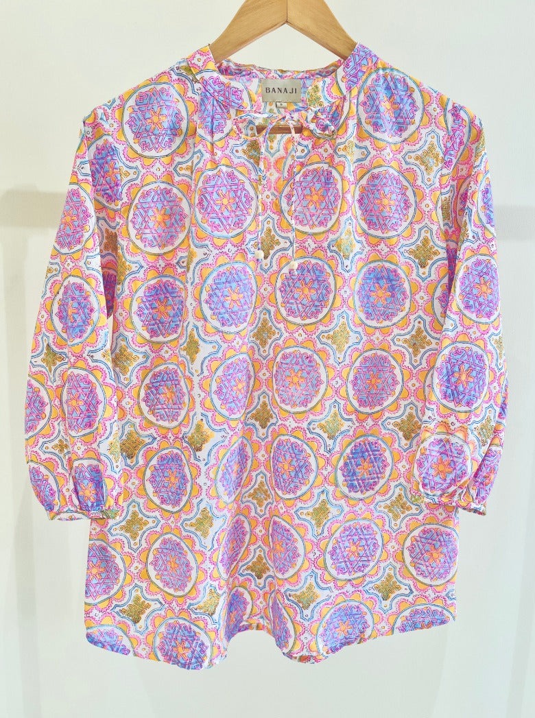 Block Printed Cotton Short Kurti