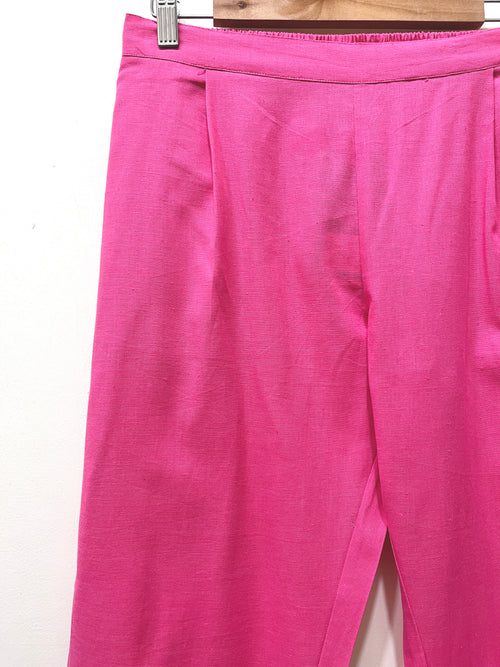 Pink Narrow Leg Cotton Pants
