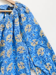 Sapphire Meadow Peasant Top