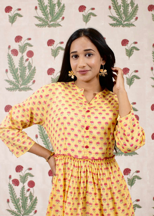 Yellow Bloom Printed Dress