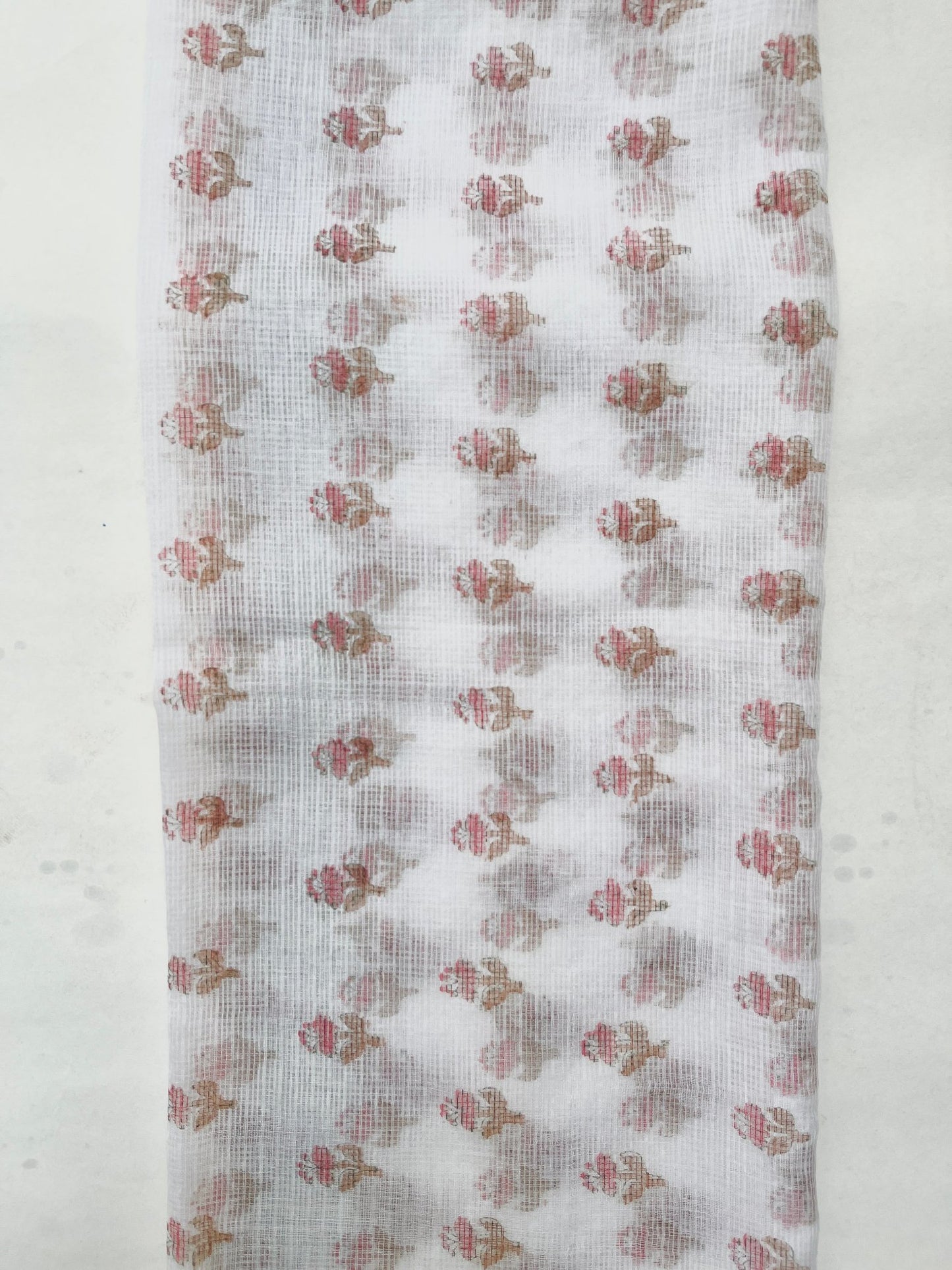 White Printed Kota Doriya Dupatta