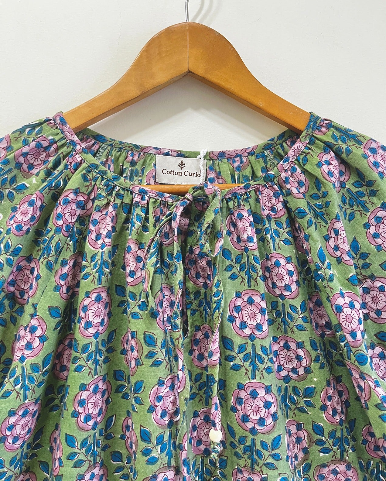 Rosette Garden Gather Cotton Top