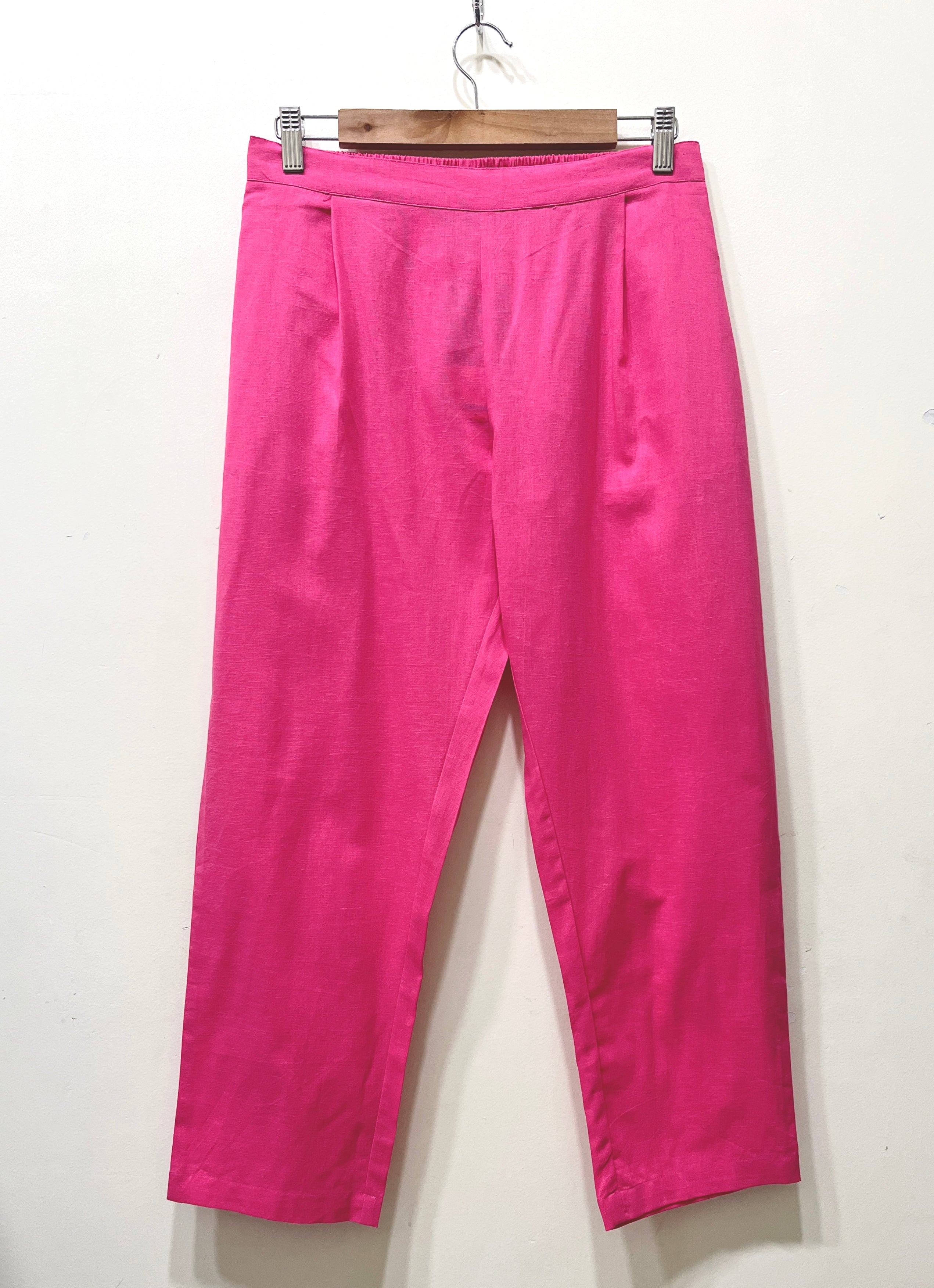 Pink Narrow Leg Cotton Pants