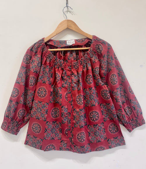 Ajrakh Cotton Short Top