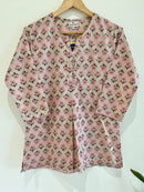 Block Printed Cotton Short Kurti