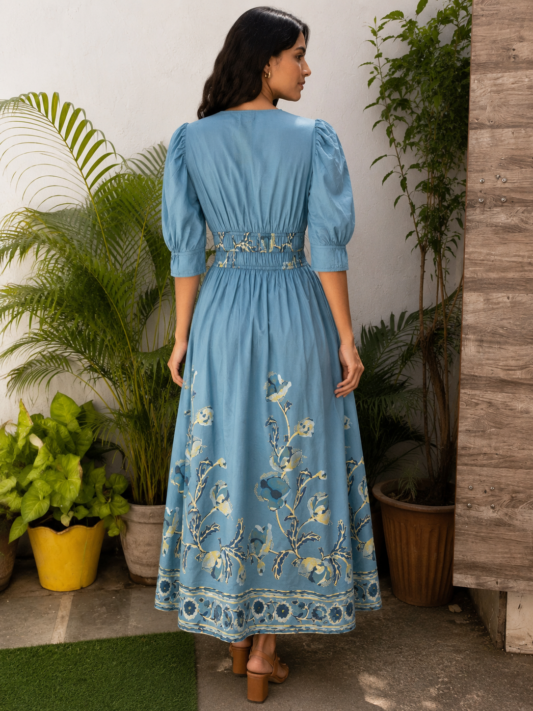 Duck Blue cotton silk