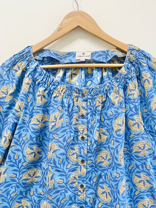 Sapphire Meadow Cotton Top