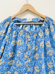 Sapphire Meadow Peasant Top