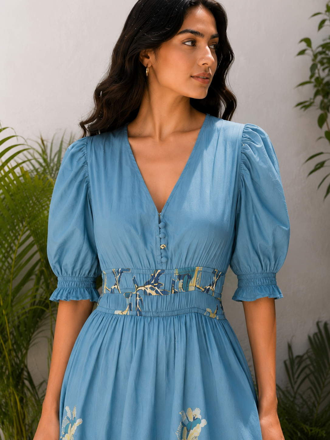 Duck Blue cotton silk