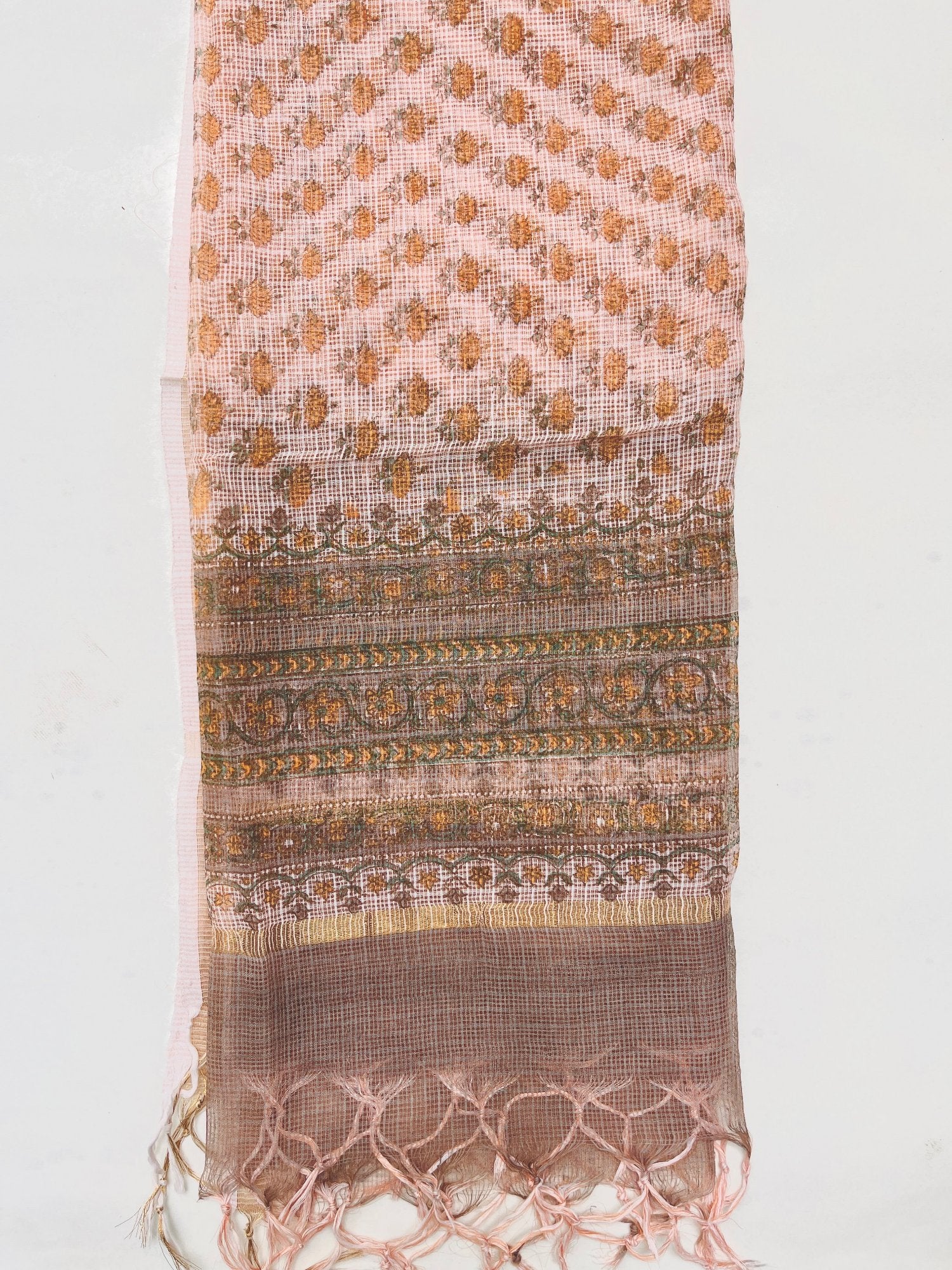 Block Printed Kota Doria Dupatta