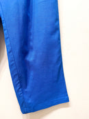 Blue Wide Leg Cotton Pants