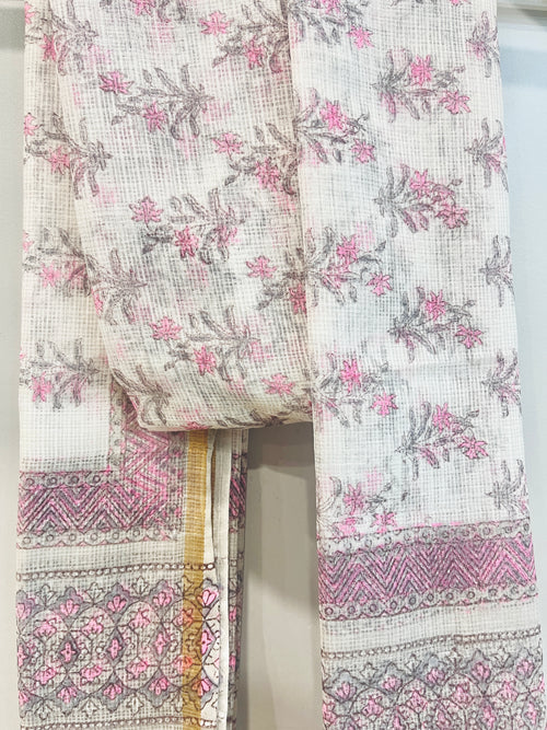 Block Printed Kota Doria Dupatta