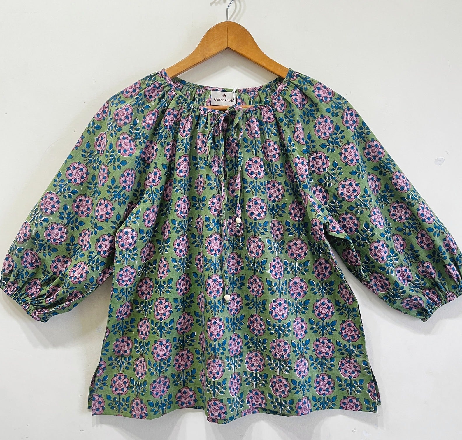 Rosette Garden Gather Cotton Top