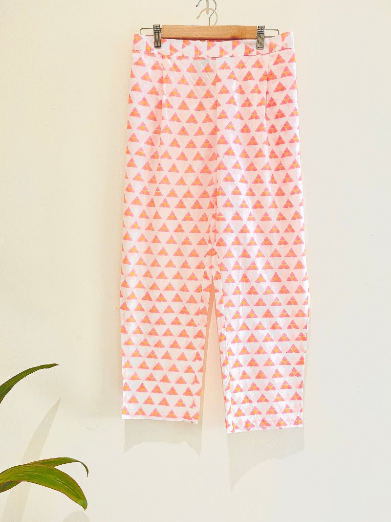 Neon Pink Triangle Printed Co-Ord Set