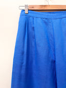 Blue Wide Leg Cotton Pants