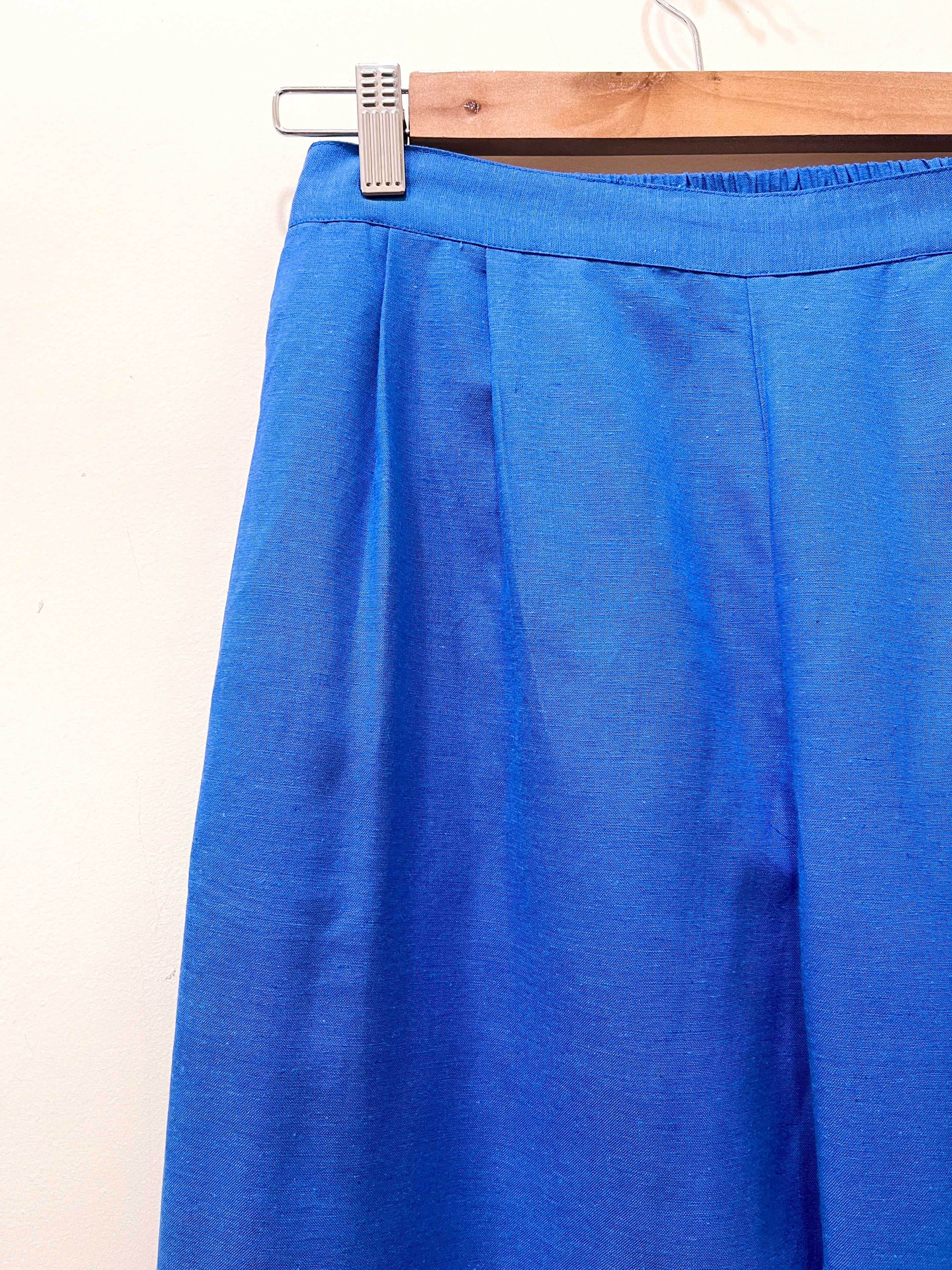Blue Wide Leg Cotton Pants