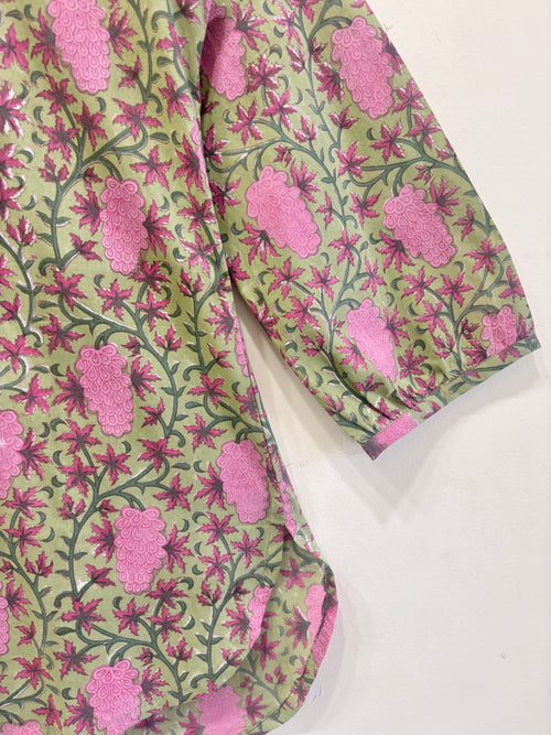 Sage & Blush Cotton Short Kurti