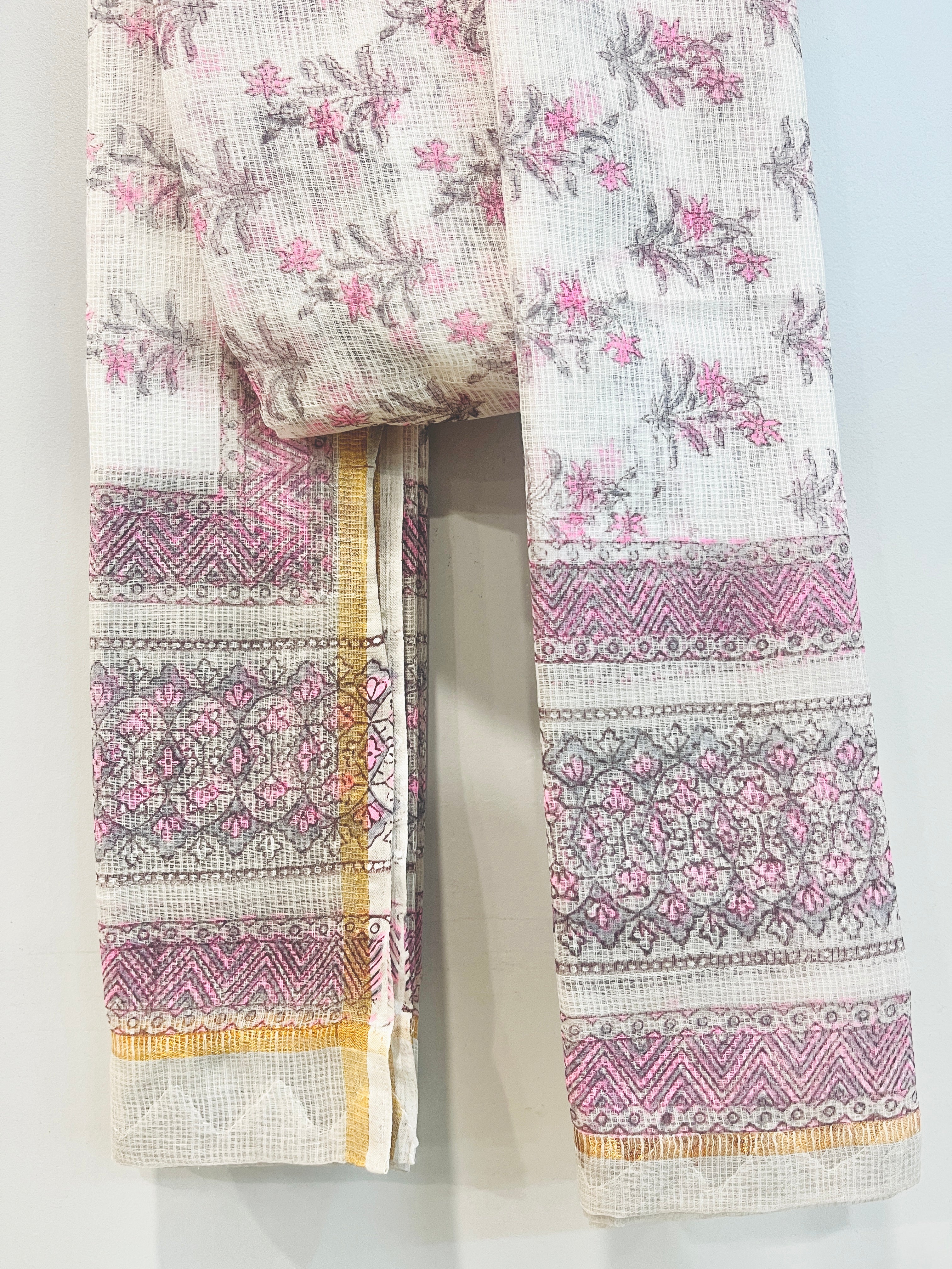 Block Printed Kota Doria Dupatta