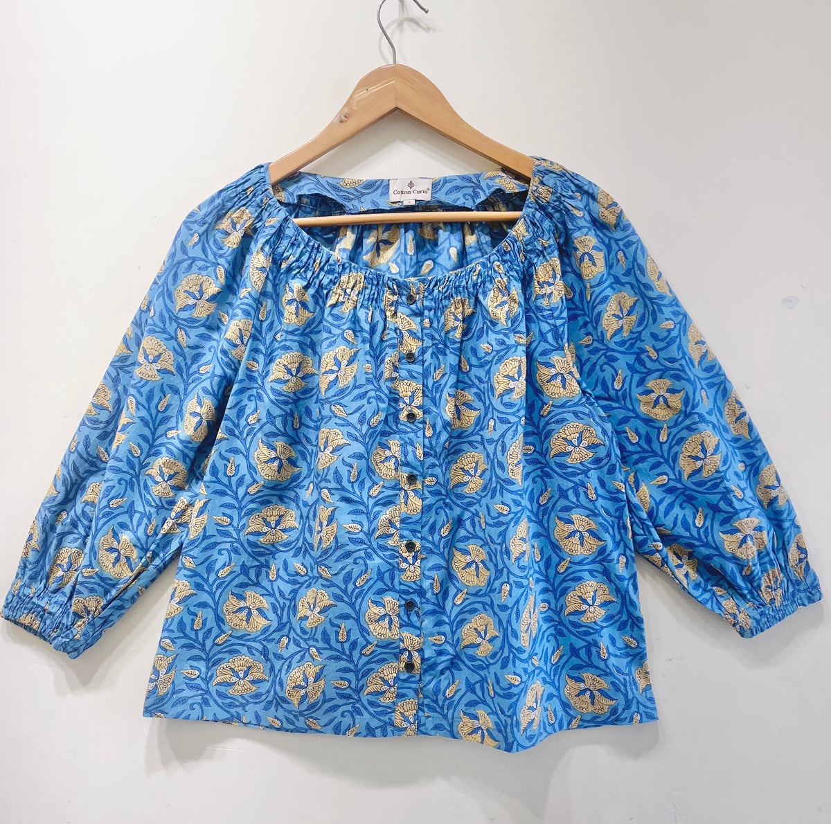 Sapphire Meadow Peasant Top