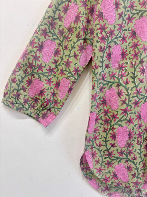 Sage & Blush Cotton Short Kurti