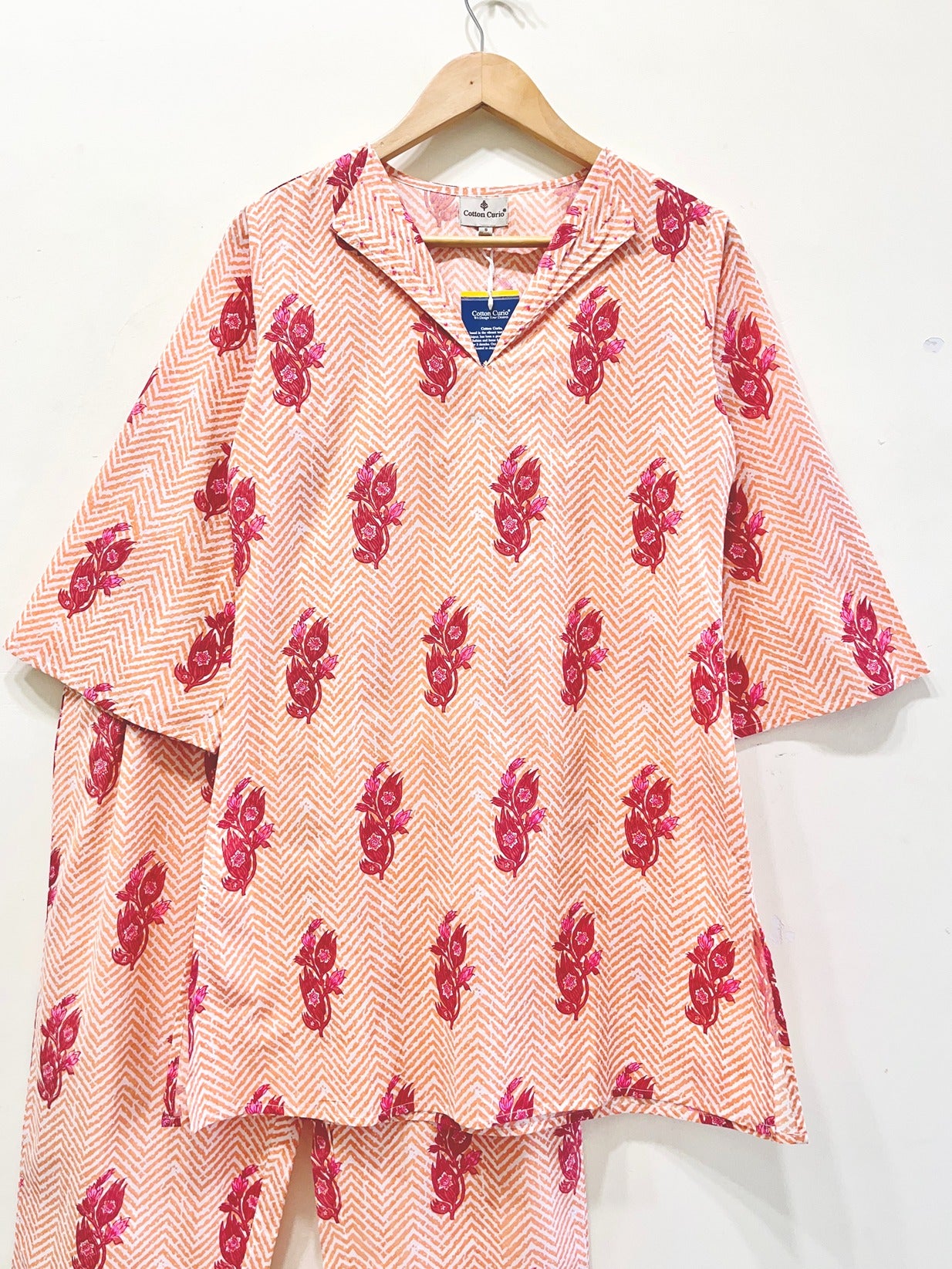 Coral Bloom Cotton Co-Ord set