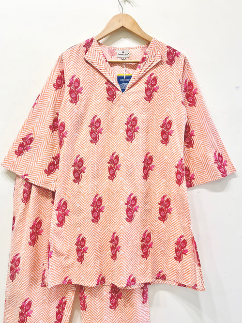 Coral Bloom Cotton Co-Ord set