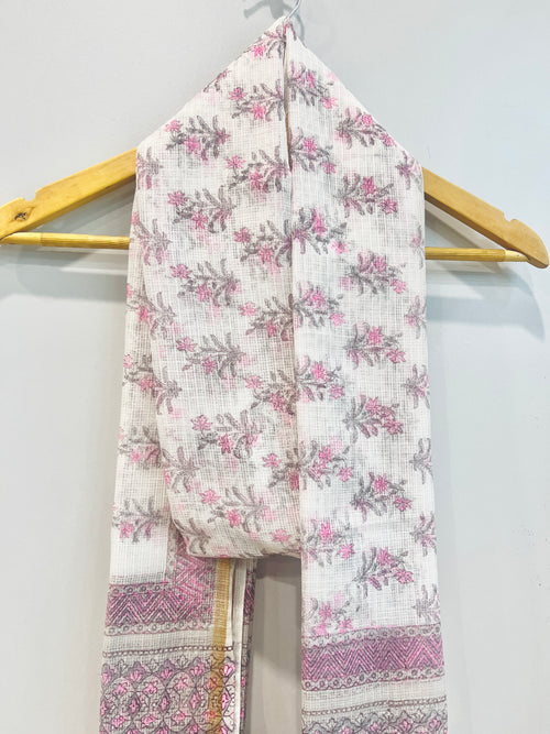 Block Printed Kota Doria Dupatta