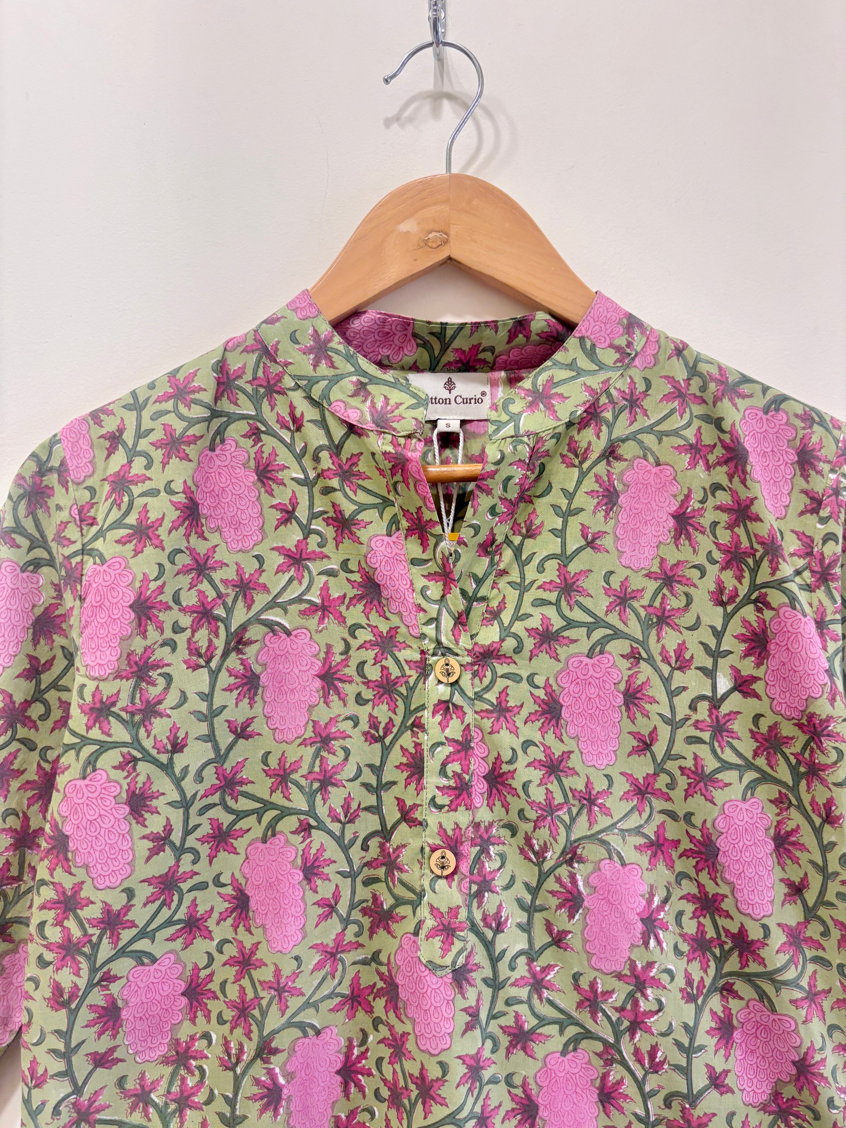 Block Printed Cotton Short Kurti