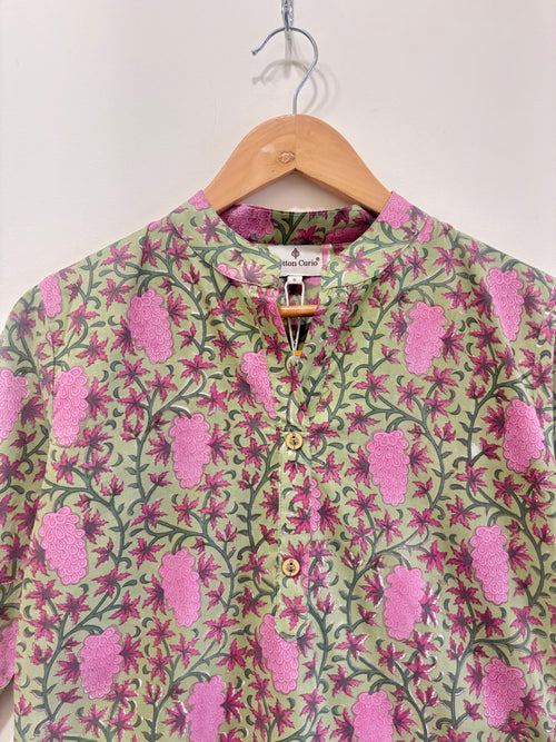 Sage & Blush Cotton Short Kurti