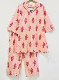 Coral Bloom Cotton Co-Ord set