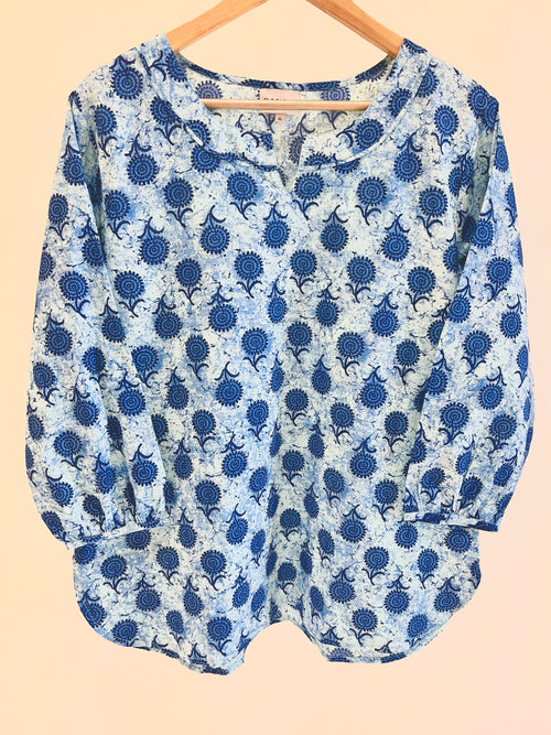 Block Printed Cotton Short Kurti