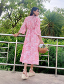 Peachy Pink Printed Dress