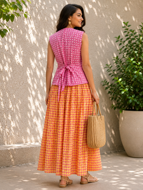Saffron Sunset Cotton Skirt