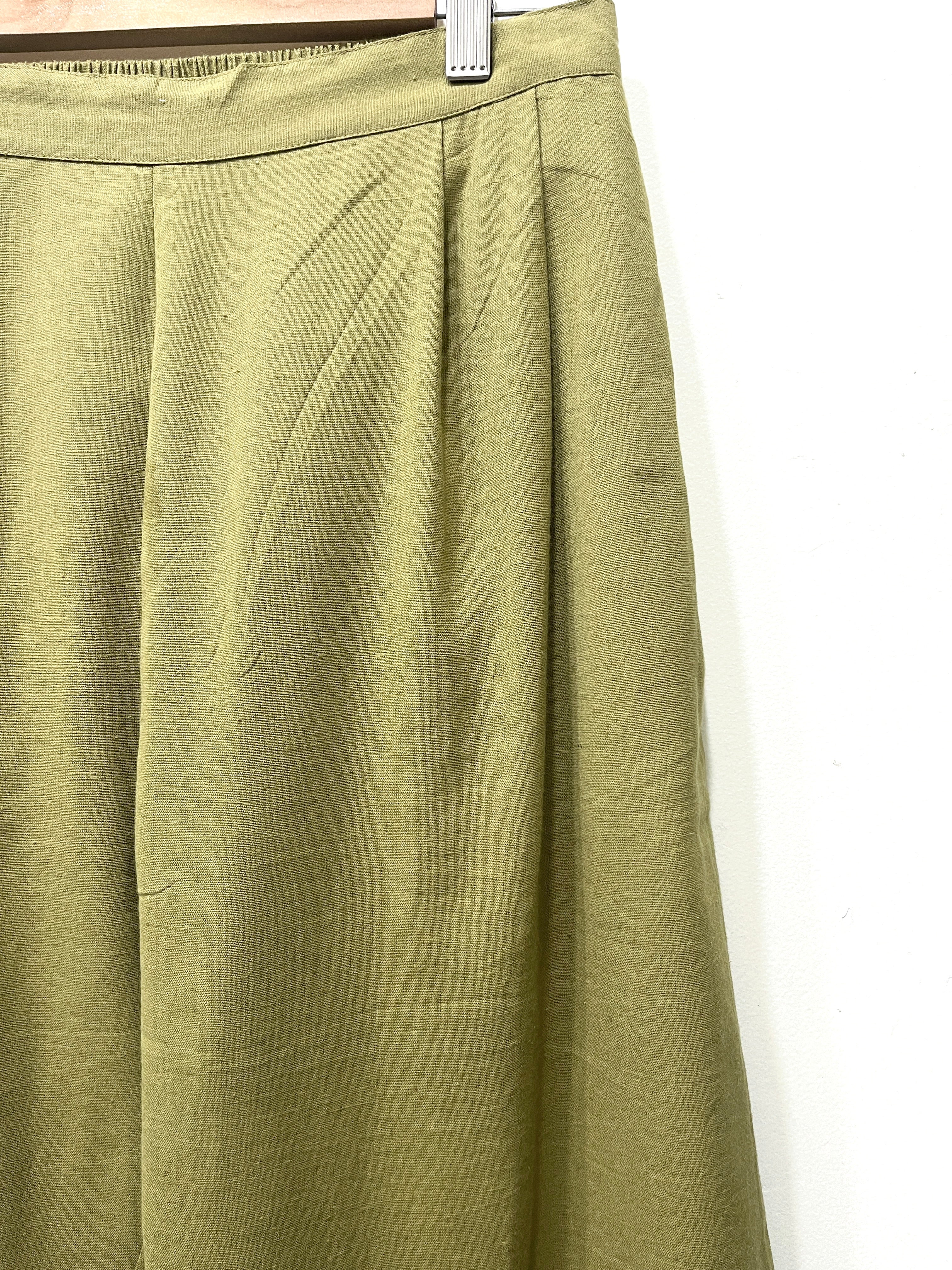Green Wide Leg Cotton Pants Pre-order