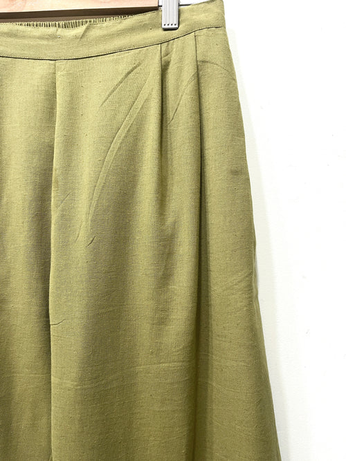 Green Wide Leg Cotton Pants Pre-order
