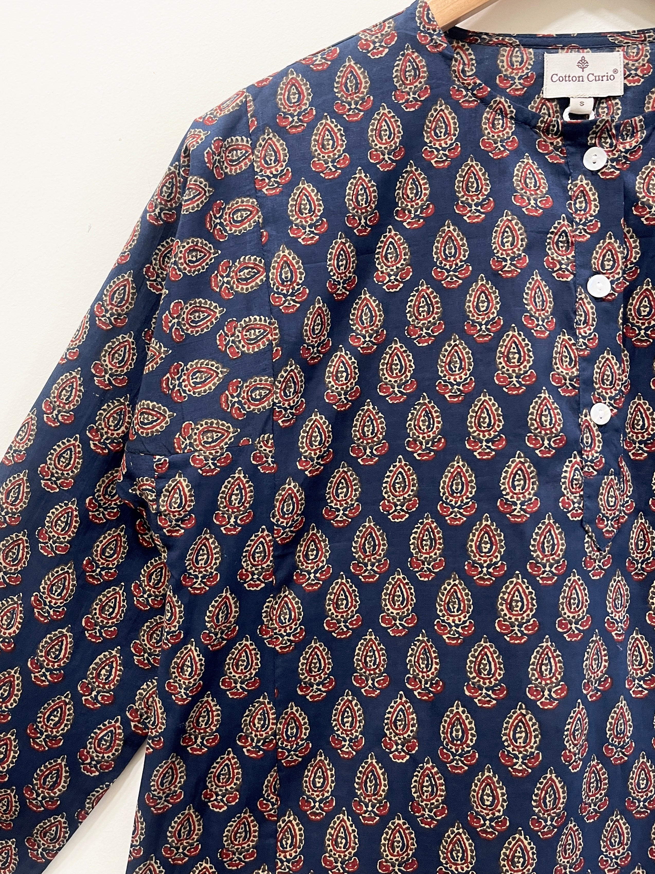 Midnight Marigold Cotton Short Top