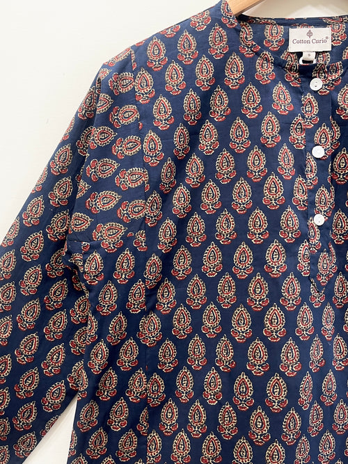 Midnight Marigold Cotton Short Top