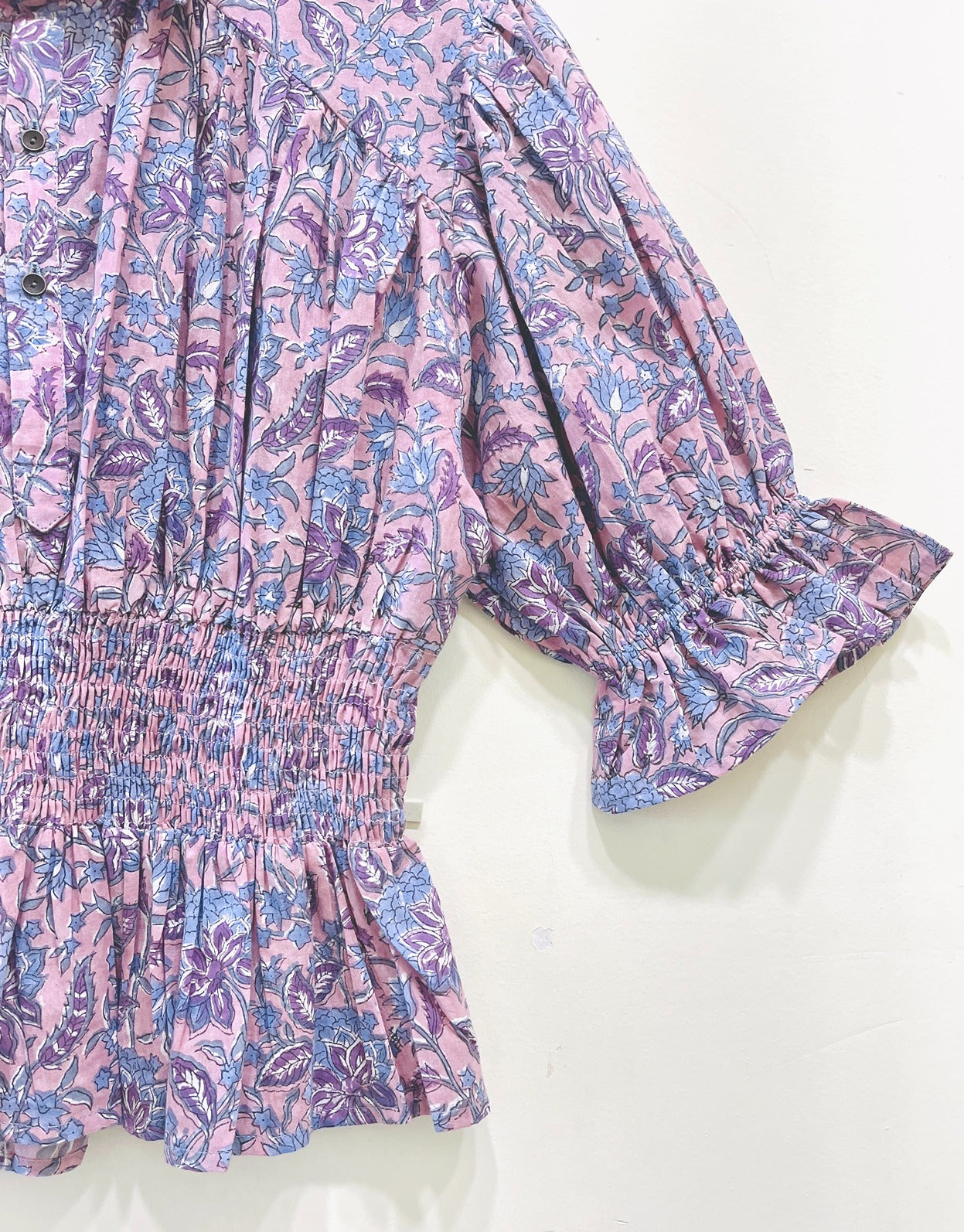 Lavender Meadow Smocked Peplum Top
