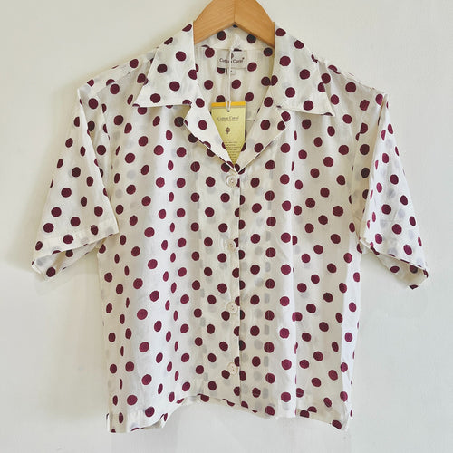 Polka Dots Printed Crop Shirt