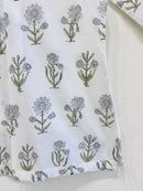 Grey Bloom Cotton Short Kurti