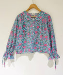 Lace Block Printed Cotton Short Top