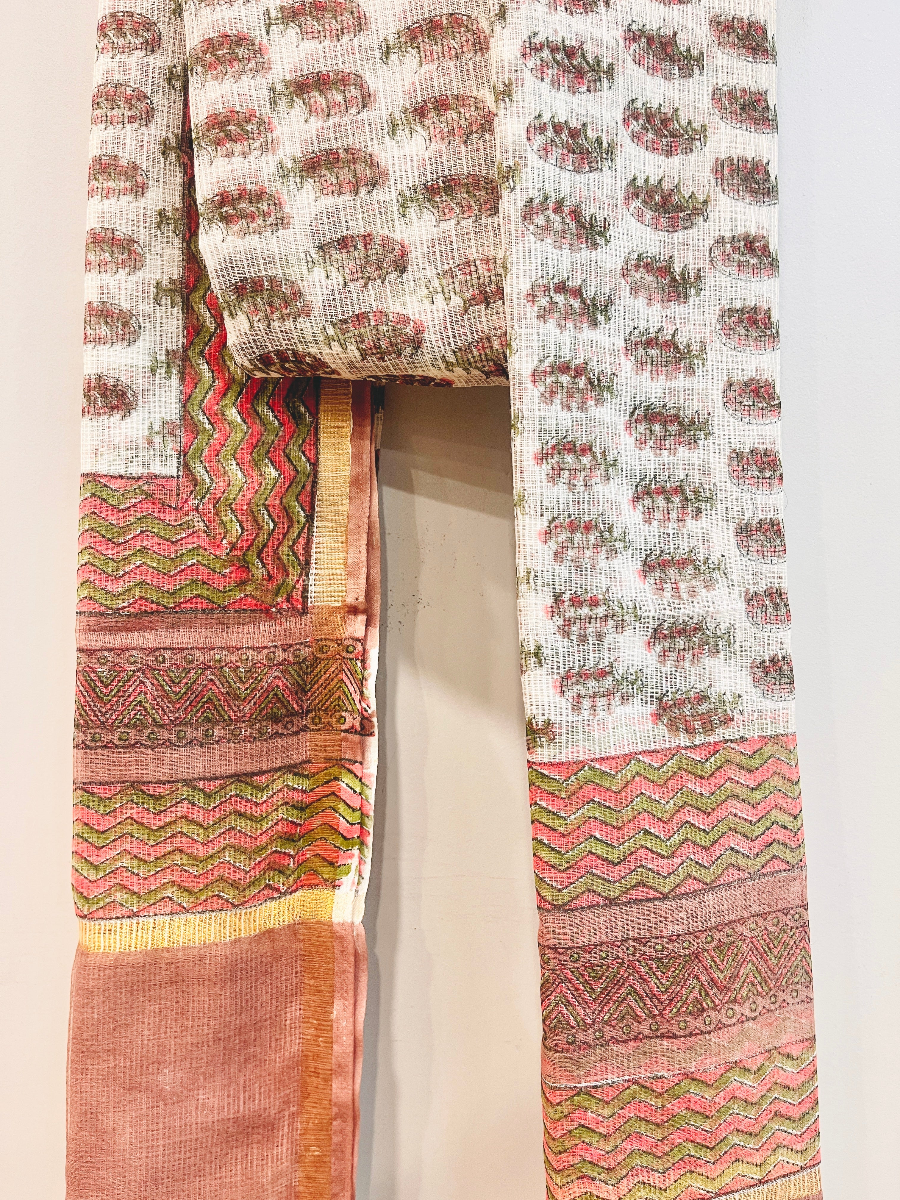 Block Printed Kota Doria Dupatta