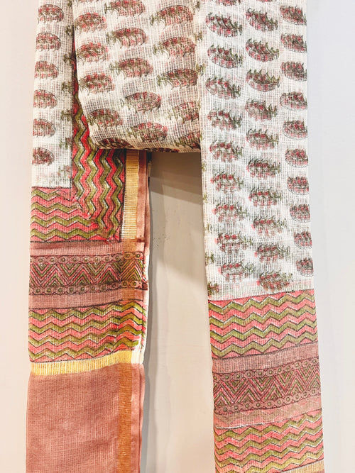 Block Printed Kota Doria Dupatta