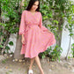 Peach Blossom Modal Printed Short Dress