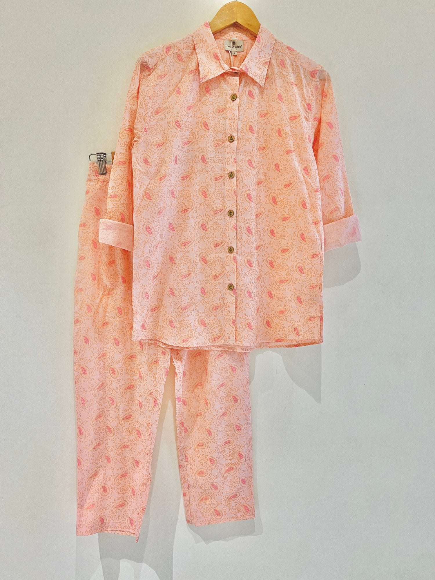 Orange Paisley Printed Co-Ord Set