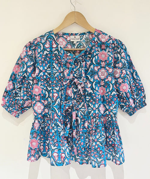 Block Printed Cotton Short Top